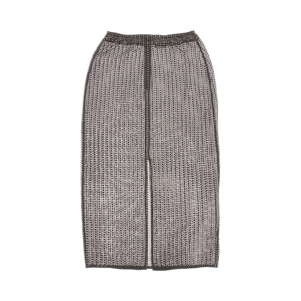 Gonna midi in mesh con strass