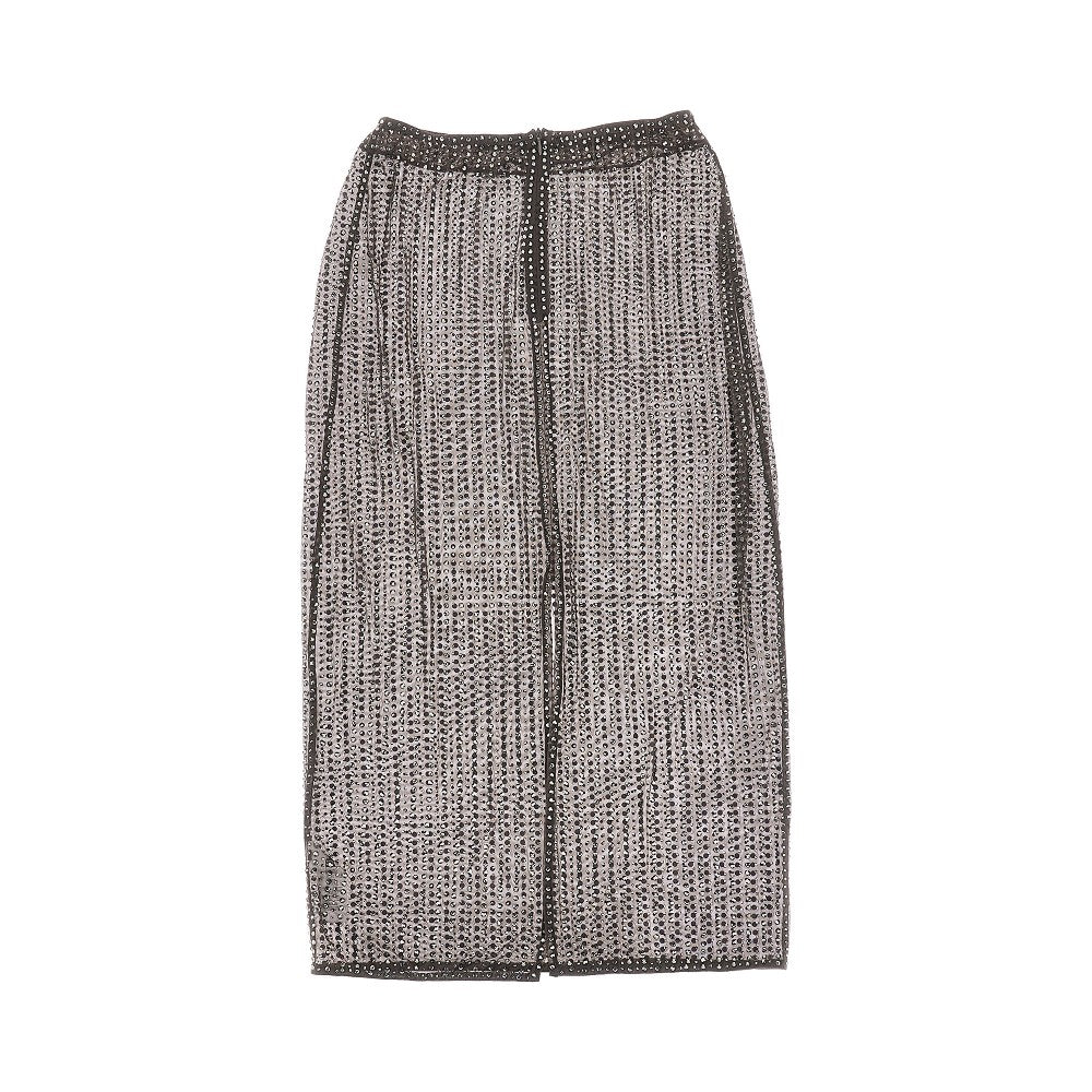 Gonna midi in mesh con strass
