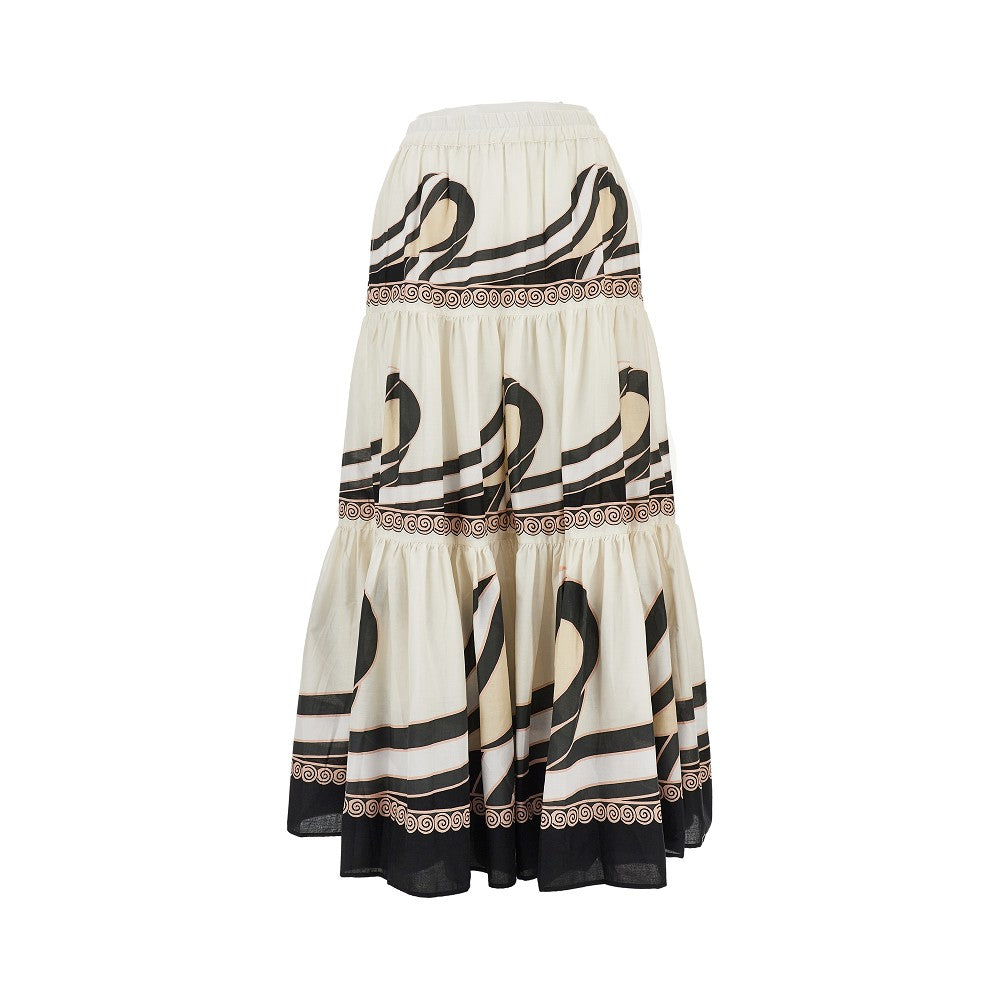 Printed muslin maxi skirt