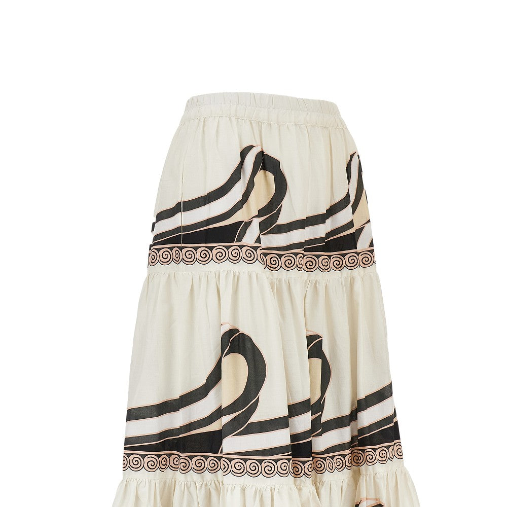Printed muslin maxi skirt