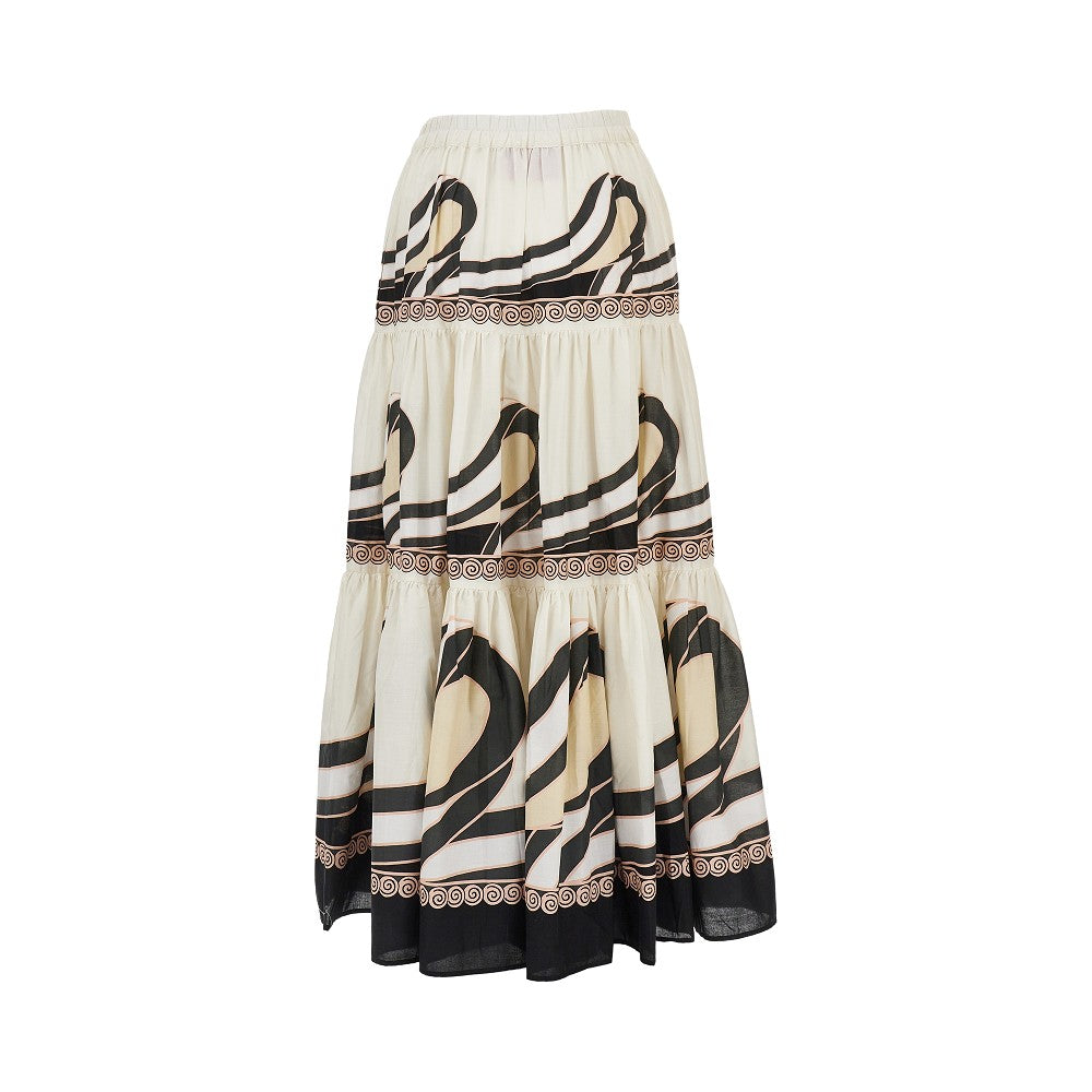 Printed muslin maxi skirt