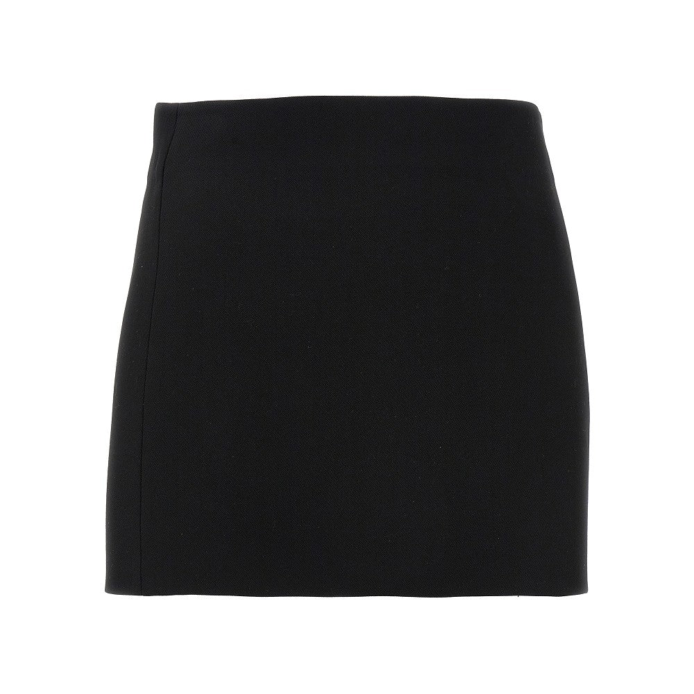 Wool mini column skirt