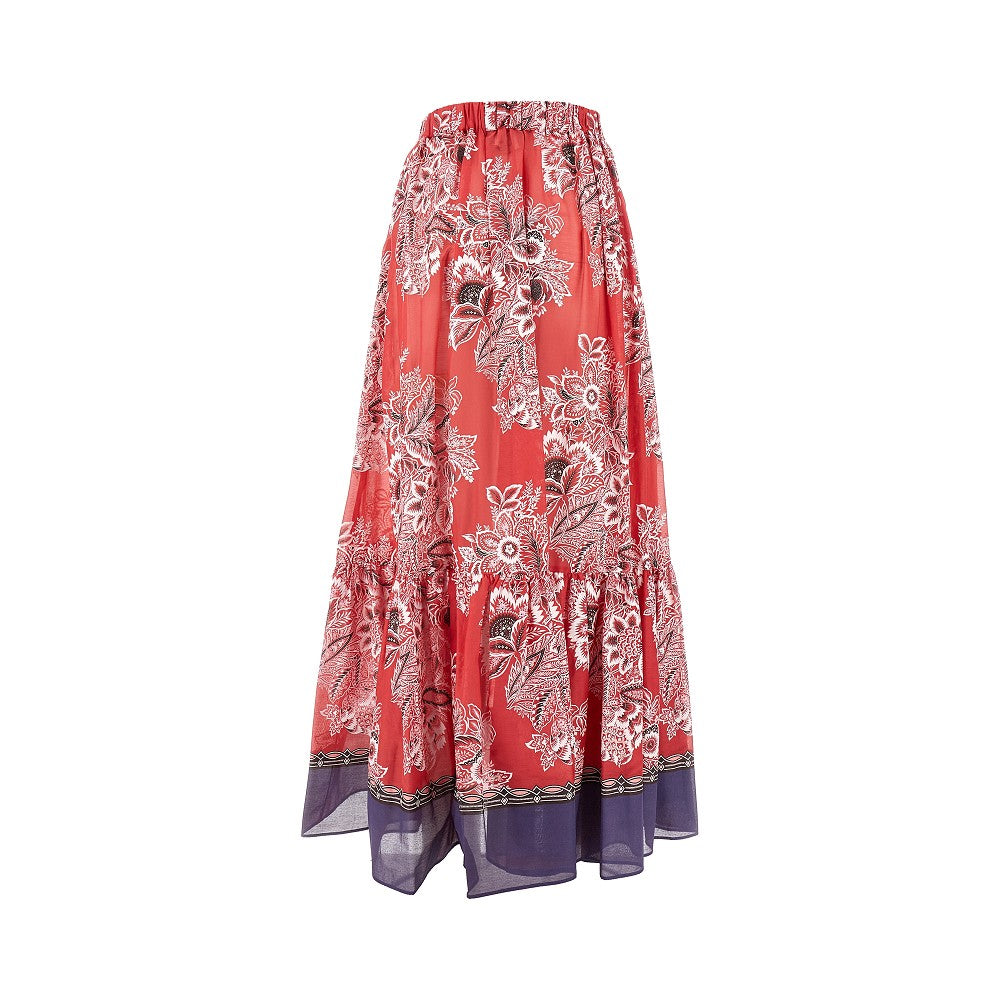 Cotton and silk long skirt