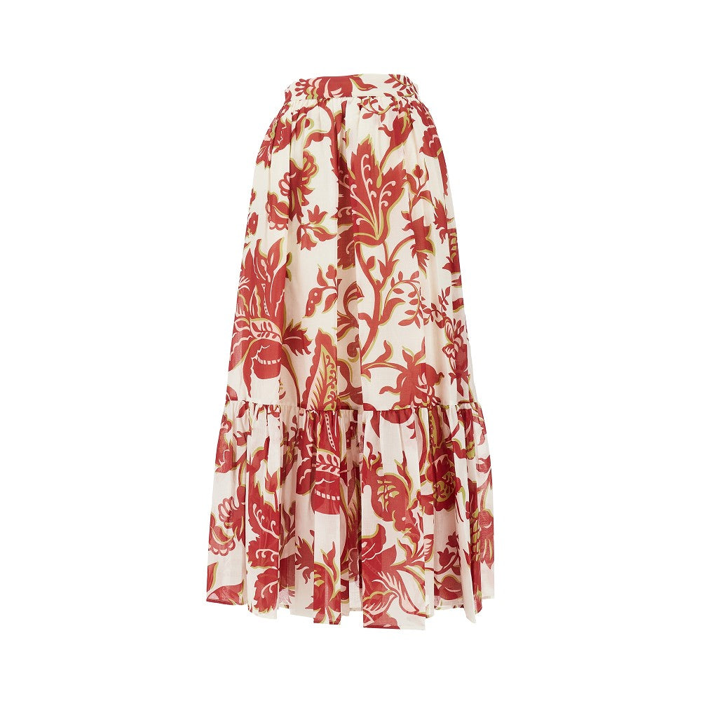 Printed cotton long skirt