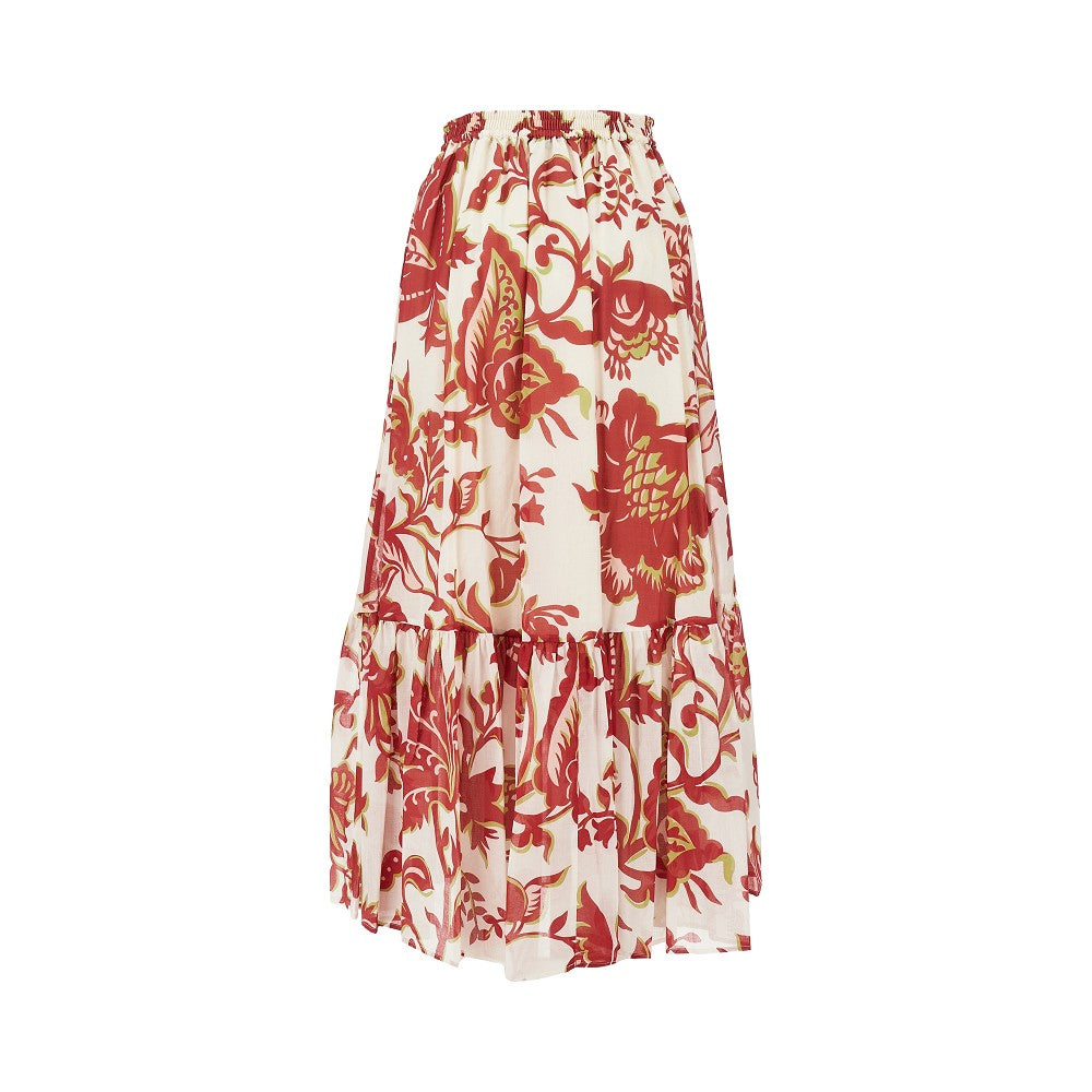 Printed cotton long skirt