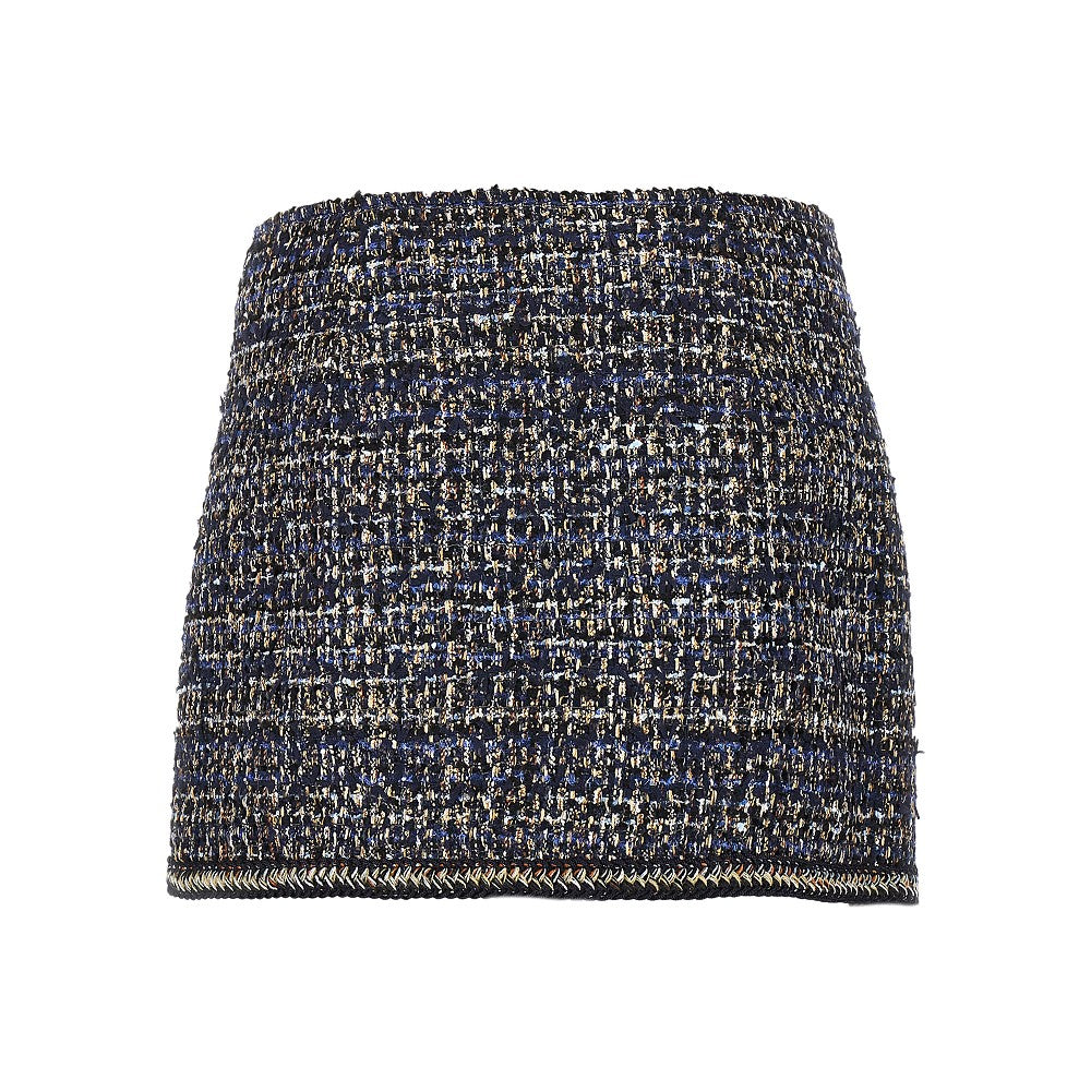 Mini gonna in tweed di misto lana