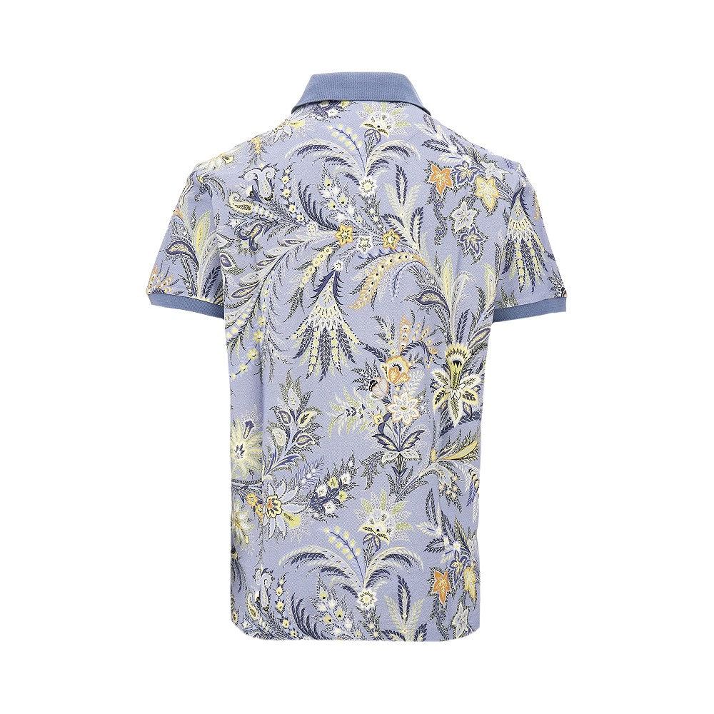 Paisley motif piquet polo shirt