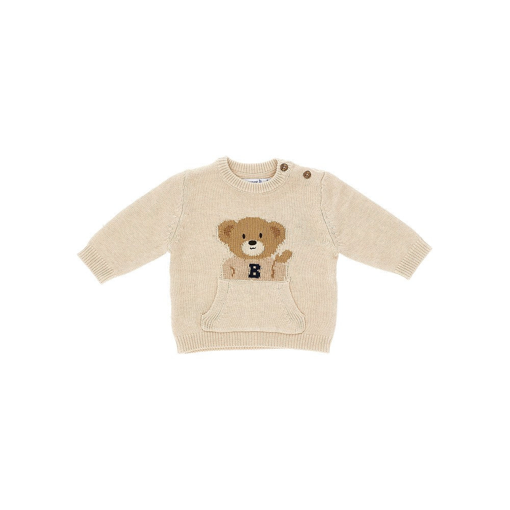 Cotton-blend knitted crewneck sweater