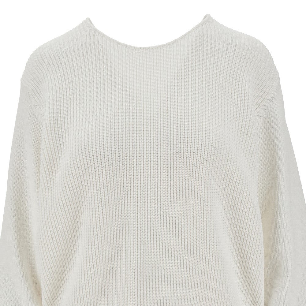 Cotton-blend sweater with criss-crossed back