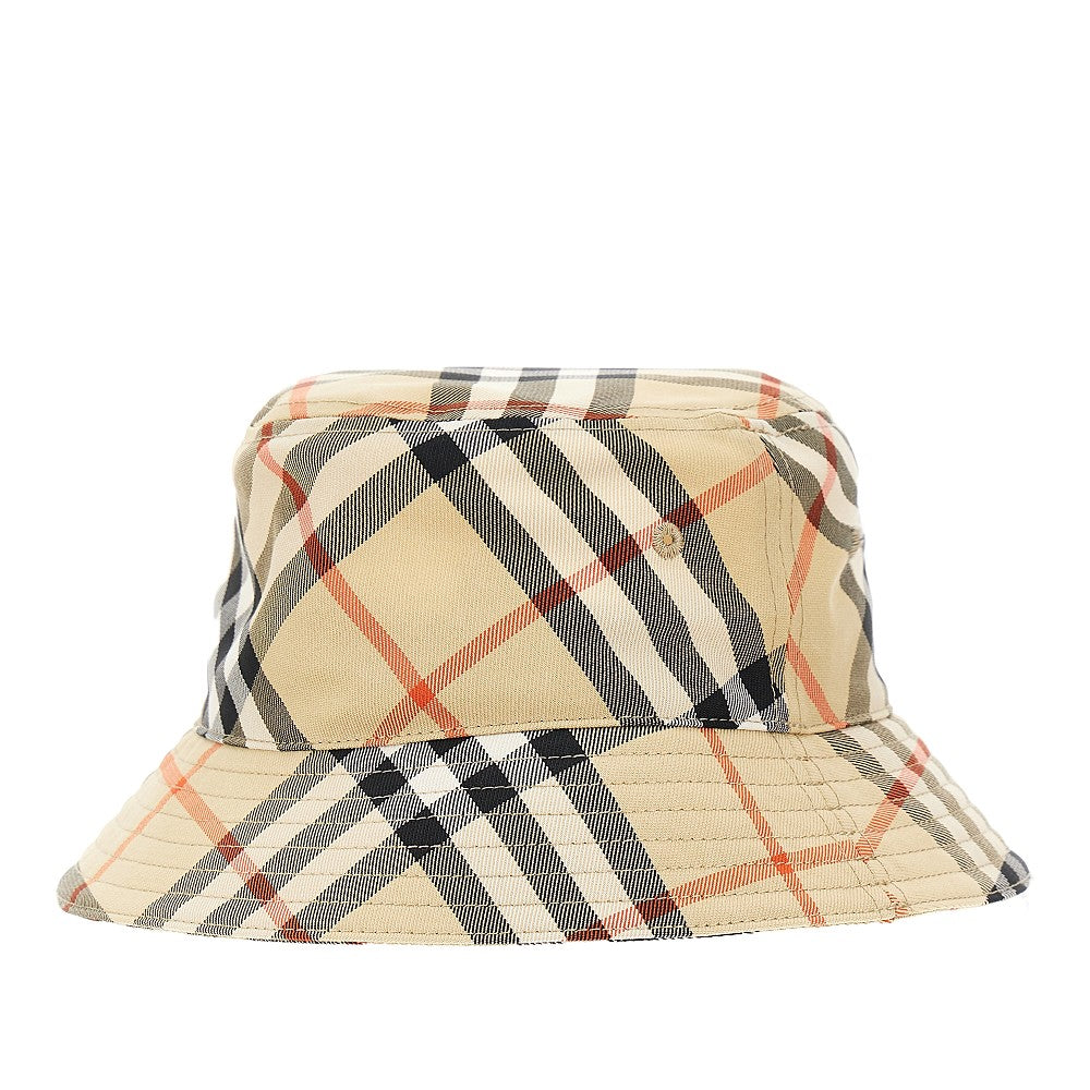 Check twill bucket hat
