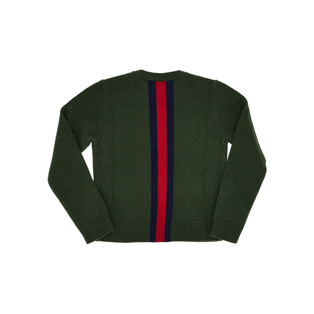 Pullover in lana con Nastro Web