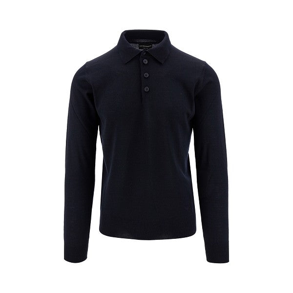 Polo a manica lunga in maglia