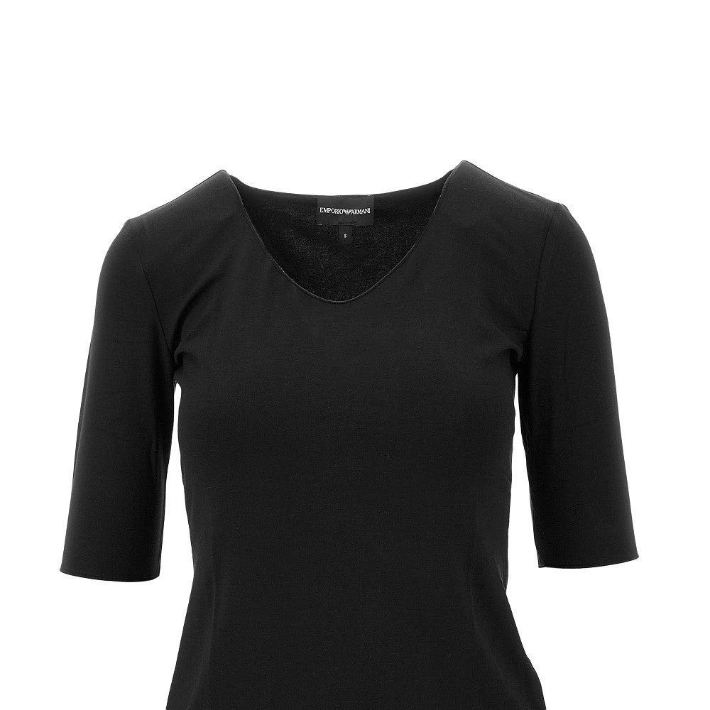 Viscose jersey V-neck T-shirt