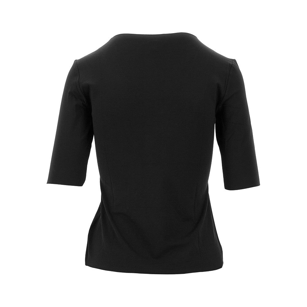 Viscose jersey V-neck T-shirt