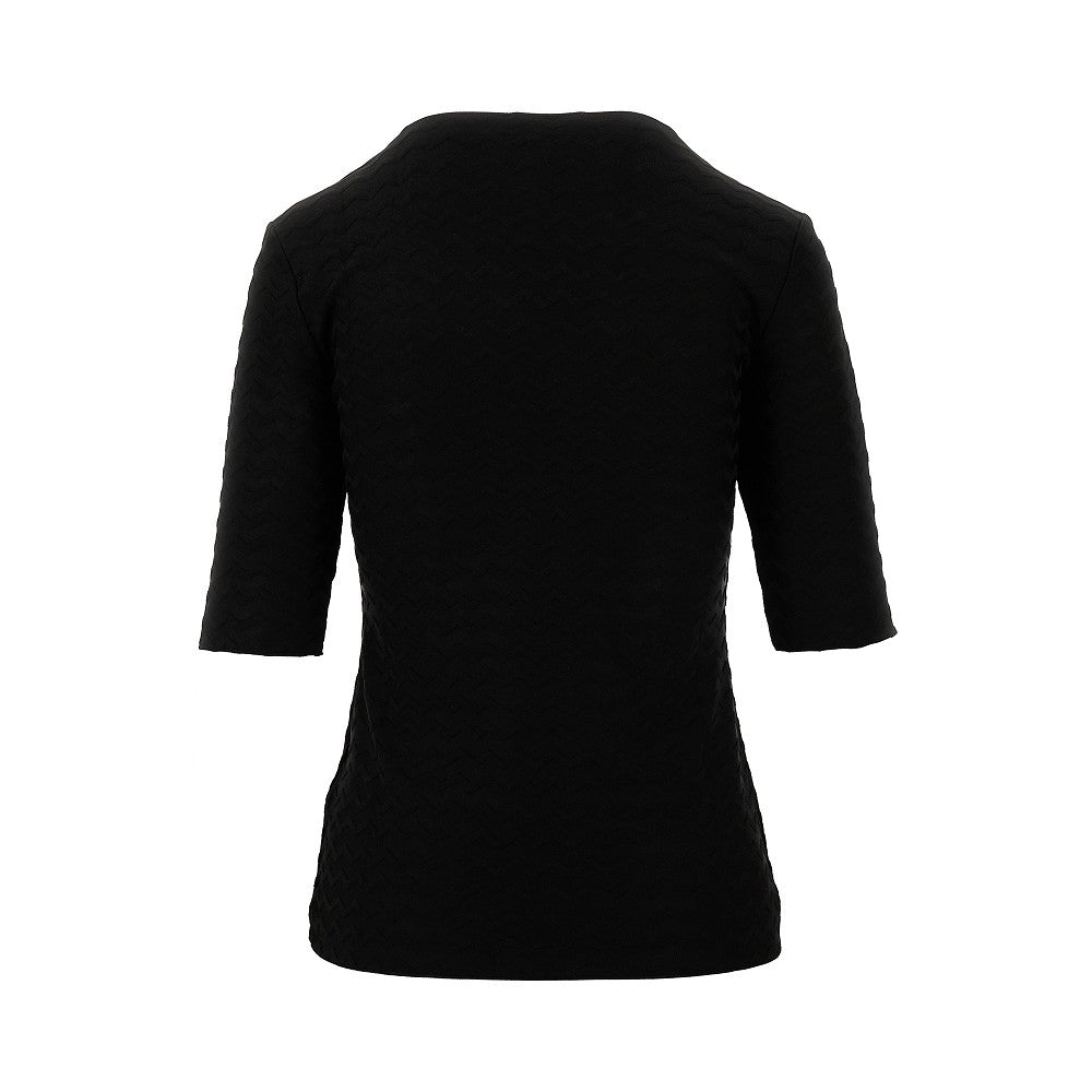 Jacquard stretch jersey T-shirt