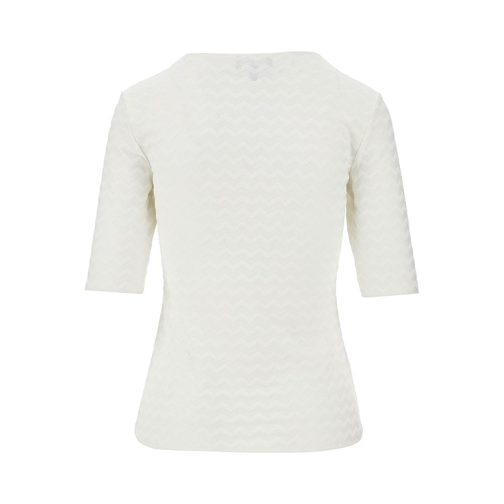 Jacquard stretch jersey T-shirt