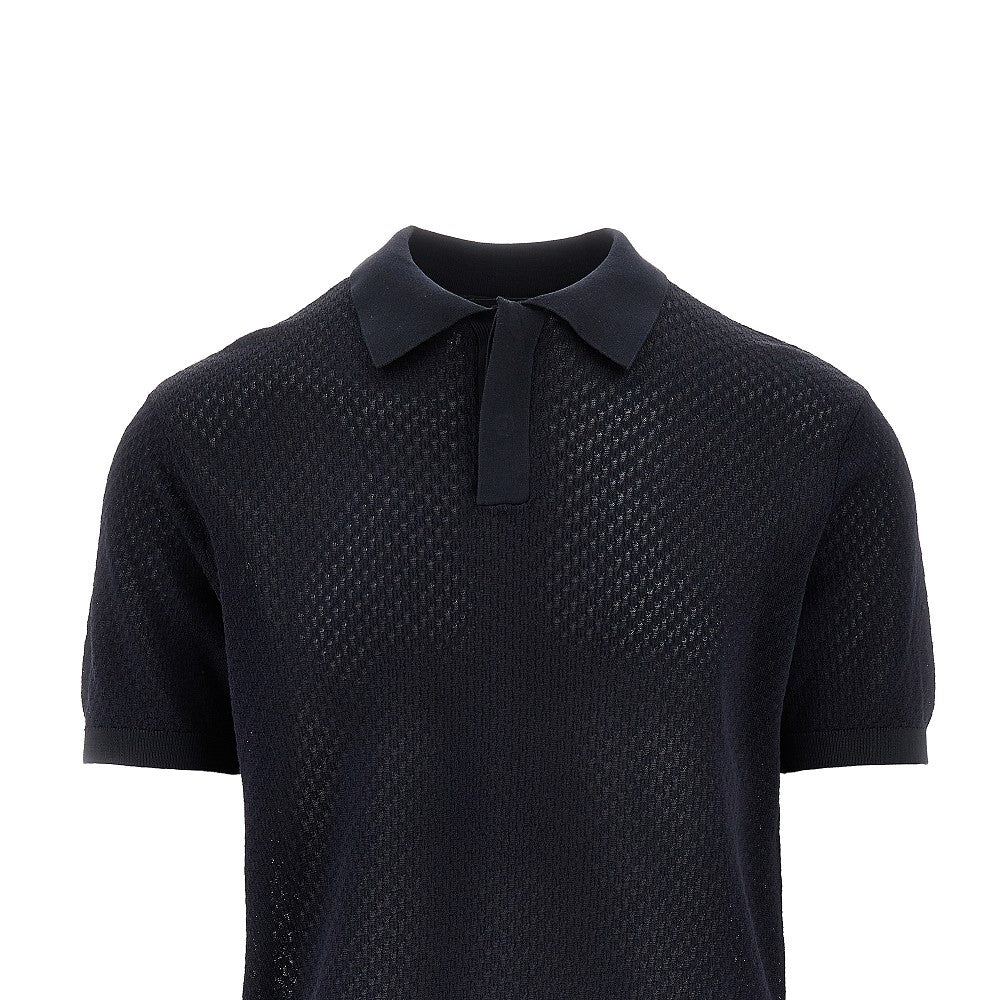 Polo in maglia jacquard