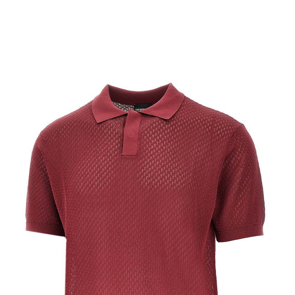 Jacquard knitted polo shirt
