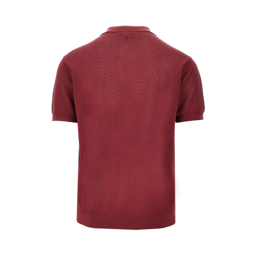 Jacquard knitted polo shirt