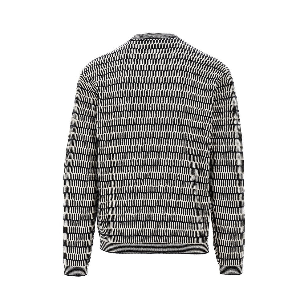 Jacquard wool crewneck sweater