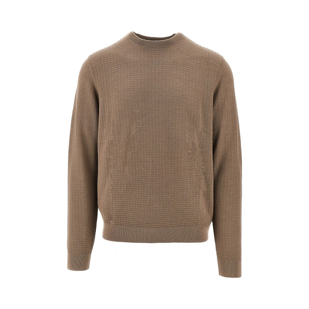 Jacquard wool crewneck swerater