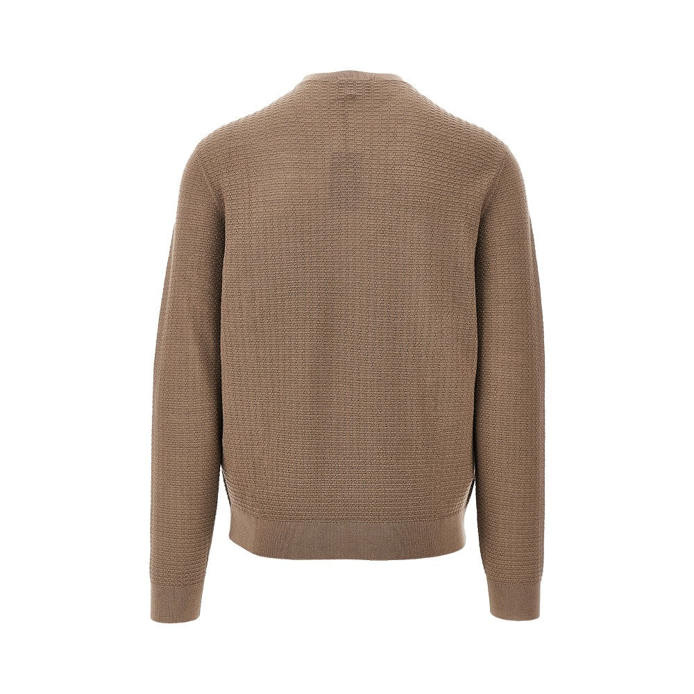 Pullover girocollo in lana jacquard