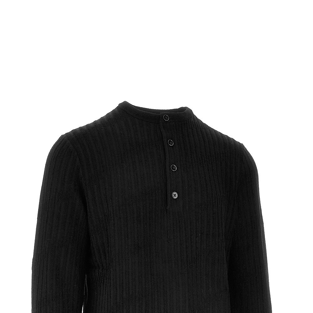 Jacquard wool blend serafino sweater