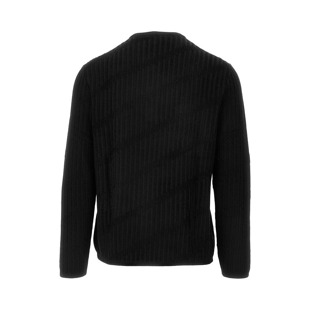 Pullover serafino in misto lana jacquard