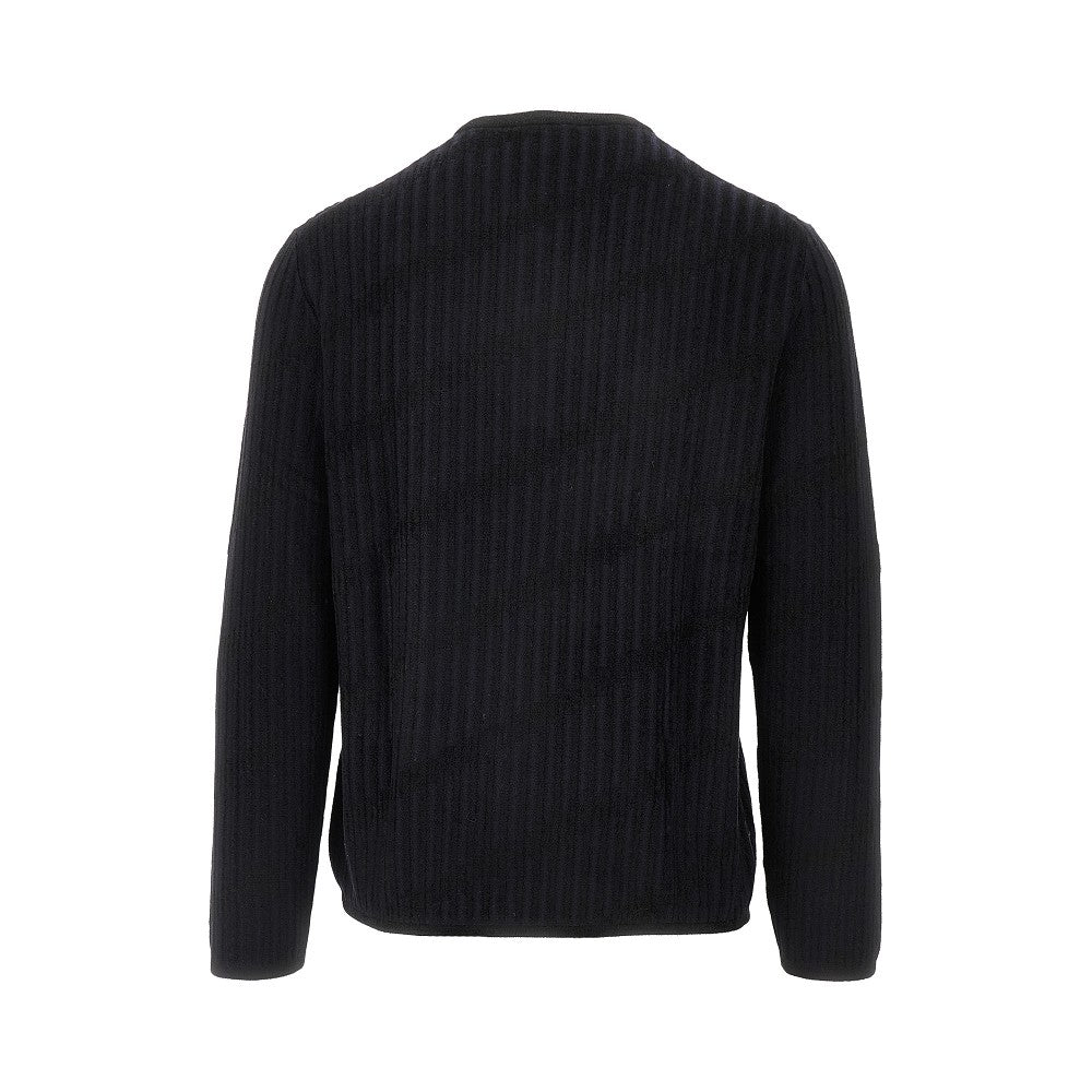 Jacquard wool blend serafino sweater