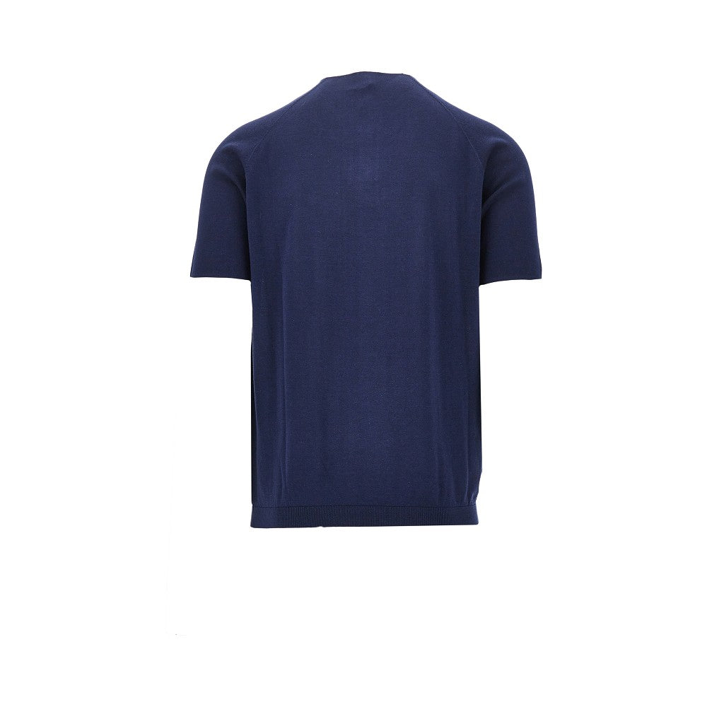 Polo in maglia con colletto a contrasto