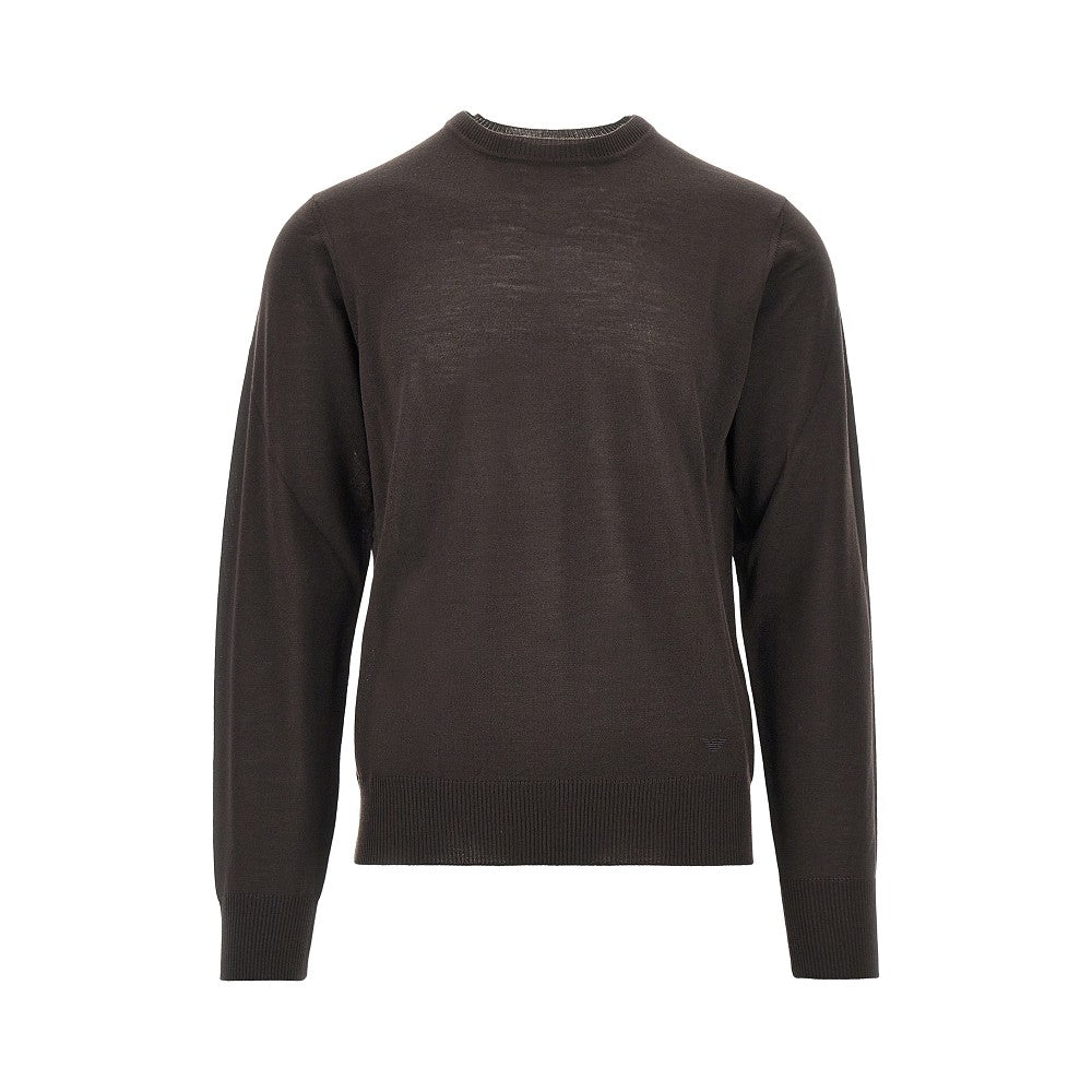 Pullover in lana vergine con ricamo Eagle