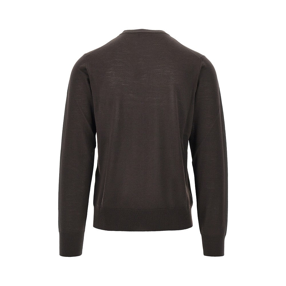 Pullover in lana vergine con ricamo Eagle