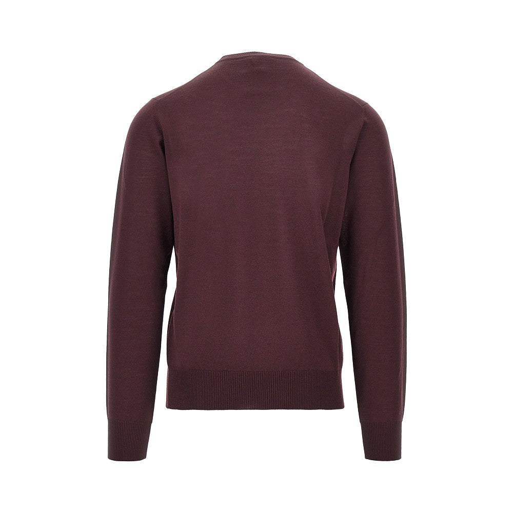 Pullover in lana vergine con ricamo Eagle