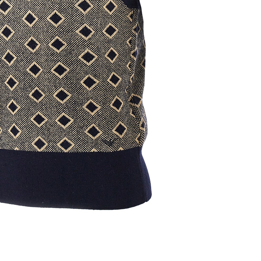Cashmere and wool vest with diamonds motif