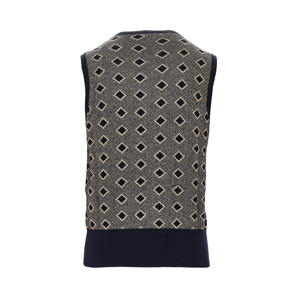 Cashmere and wool vest with diamonds motif