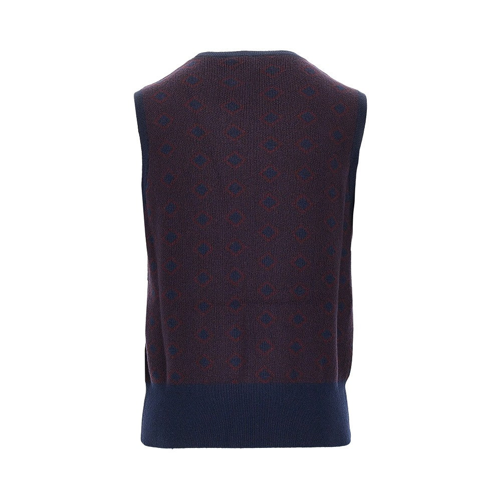 Cashmere and wool vest with diamonds motif