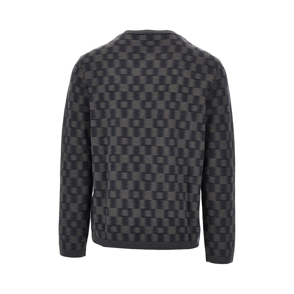 Virgin wool sweater with Check motif