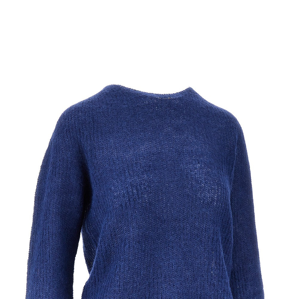 Pullover girocollo in misto alpaca
