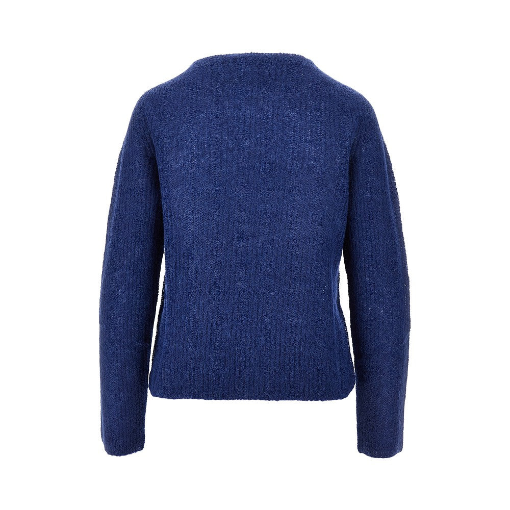 Pullover girocollo in misto alpaca