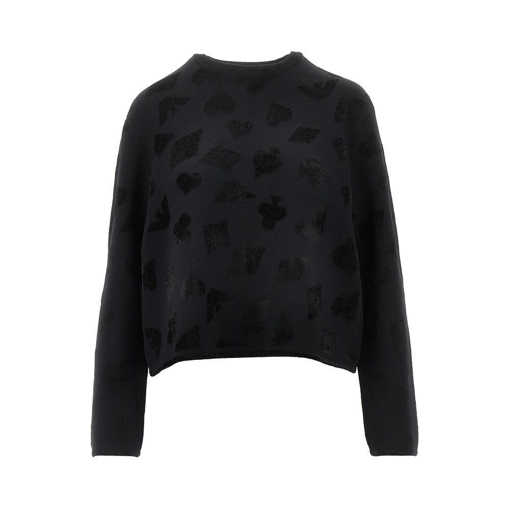 Viscose-blend stretch knitted sweater