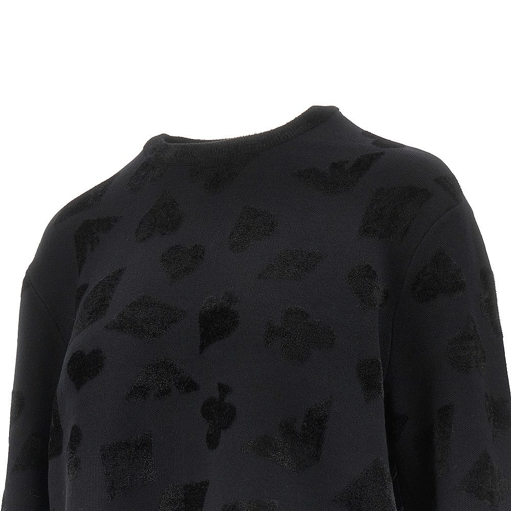 Viscose-blend stretch knitted sweater