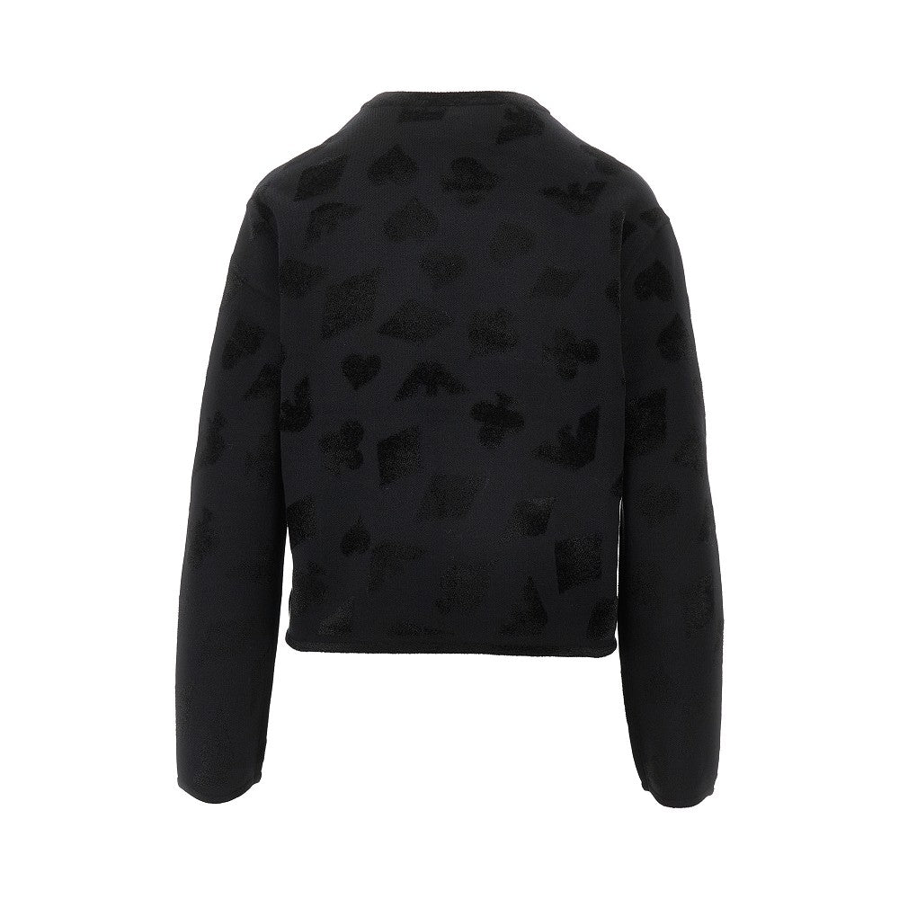 Viscose-blend stretch knitted sweater