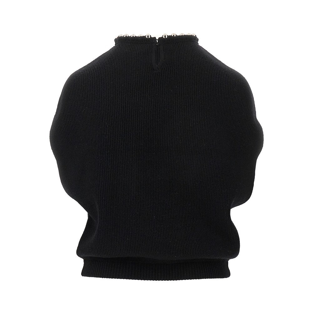 Cashmere-blend vest with spherical beads
