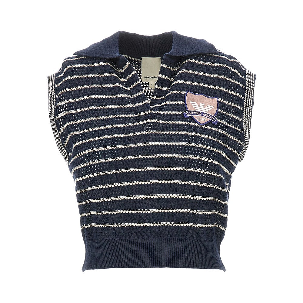 'EA Club' patch knitted vest
