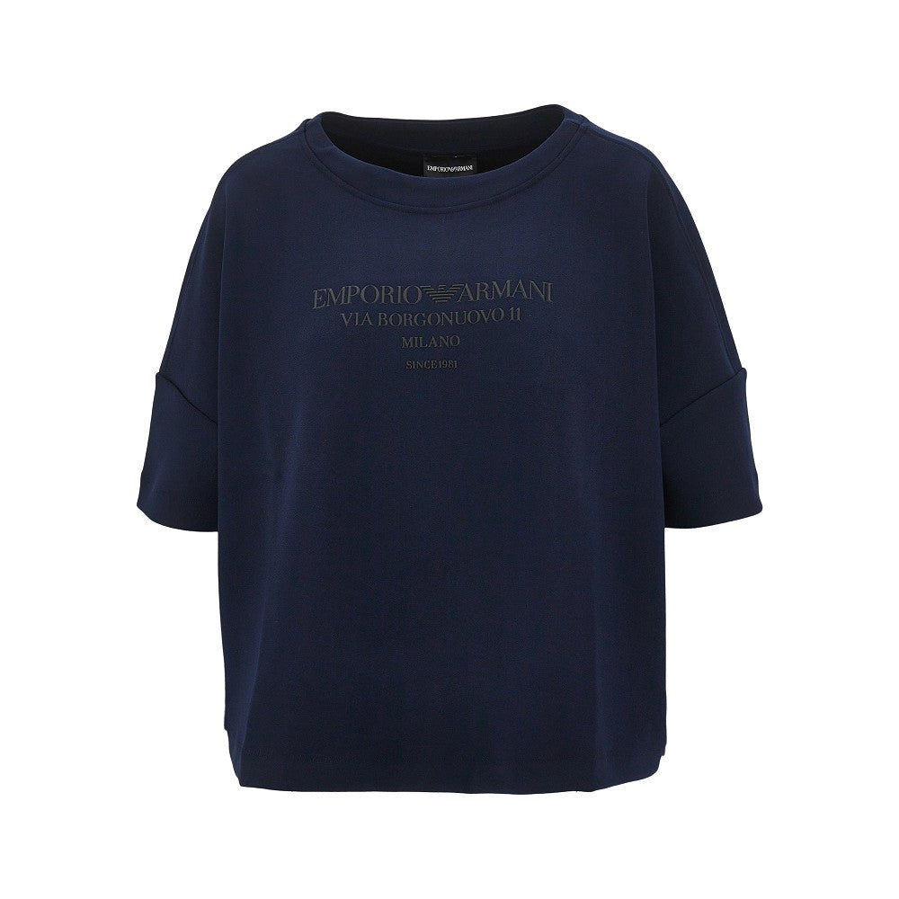 T-shirt cropped in jersey doppiato