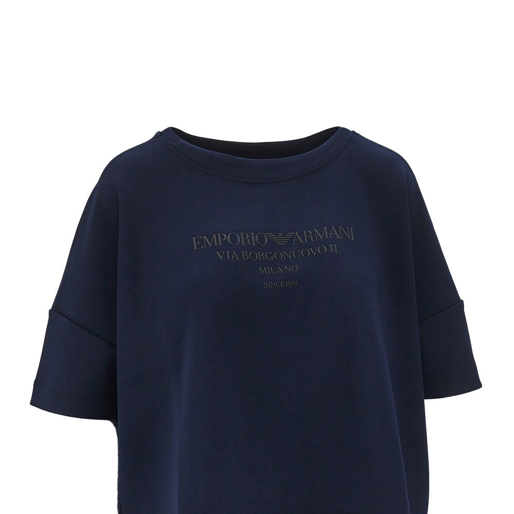 T-shirt cropped in jersey doppiato