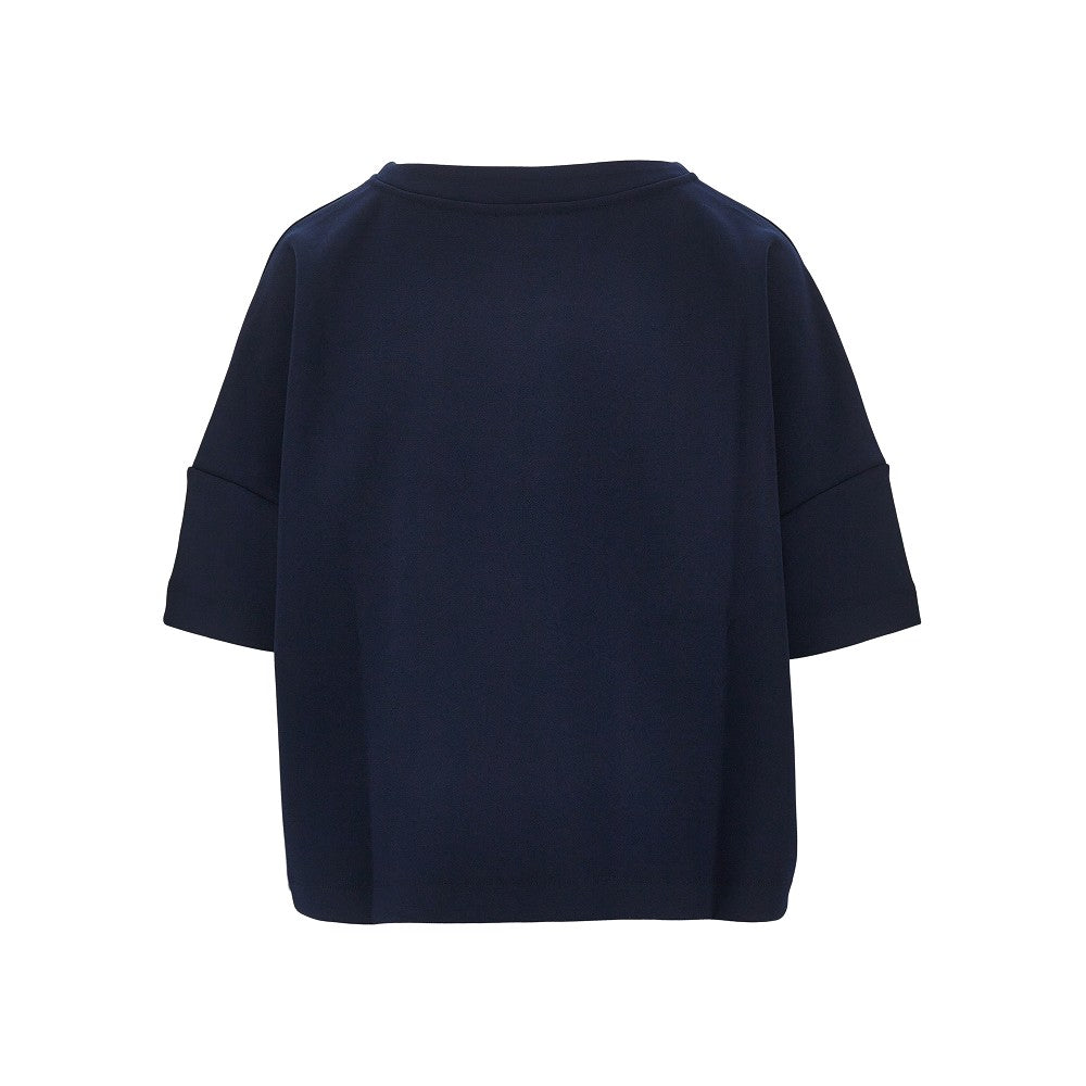 T-shirt cropped in jersey doppiato