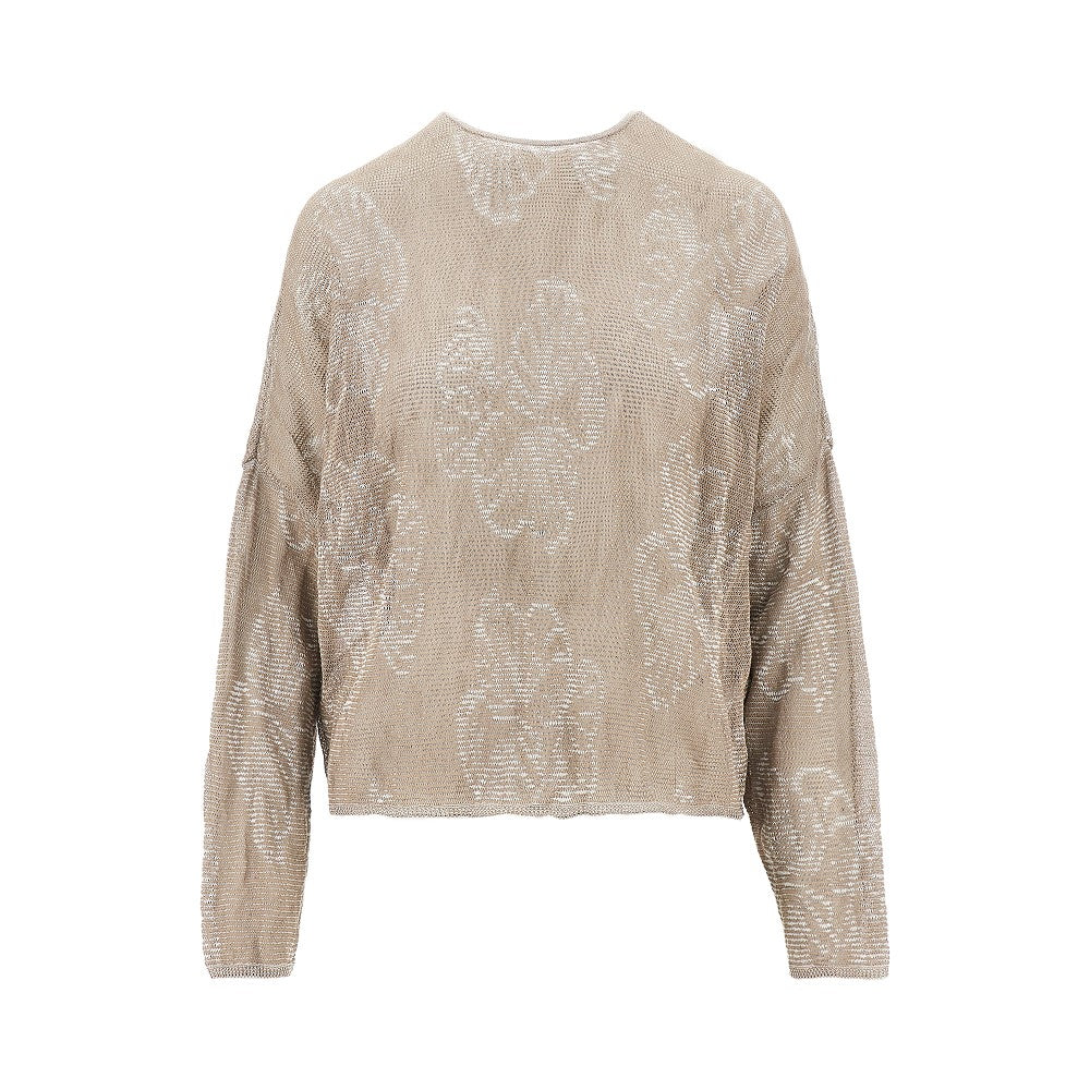 Jacquard cotton-blend sweater