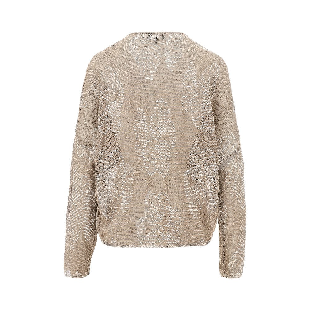 Jacquard cotton-blend sweater