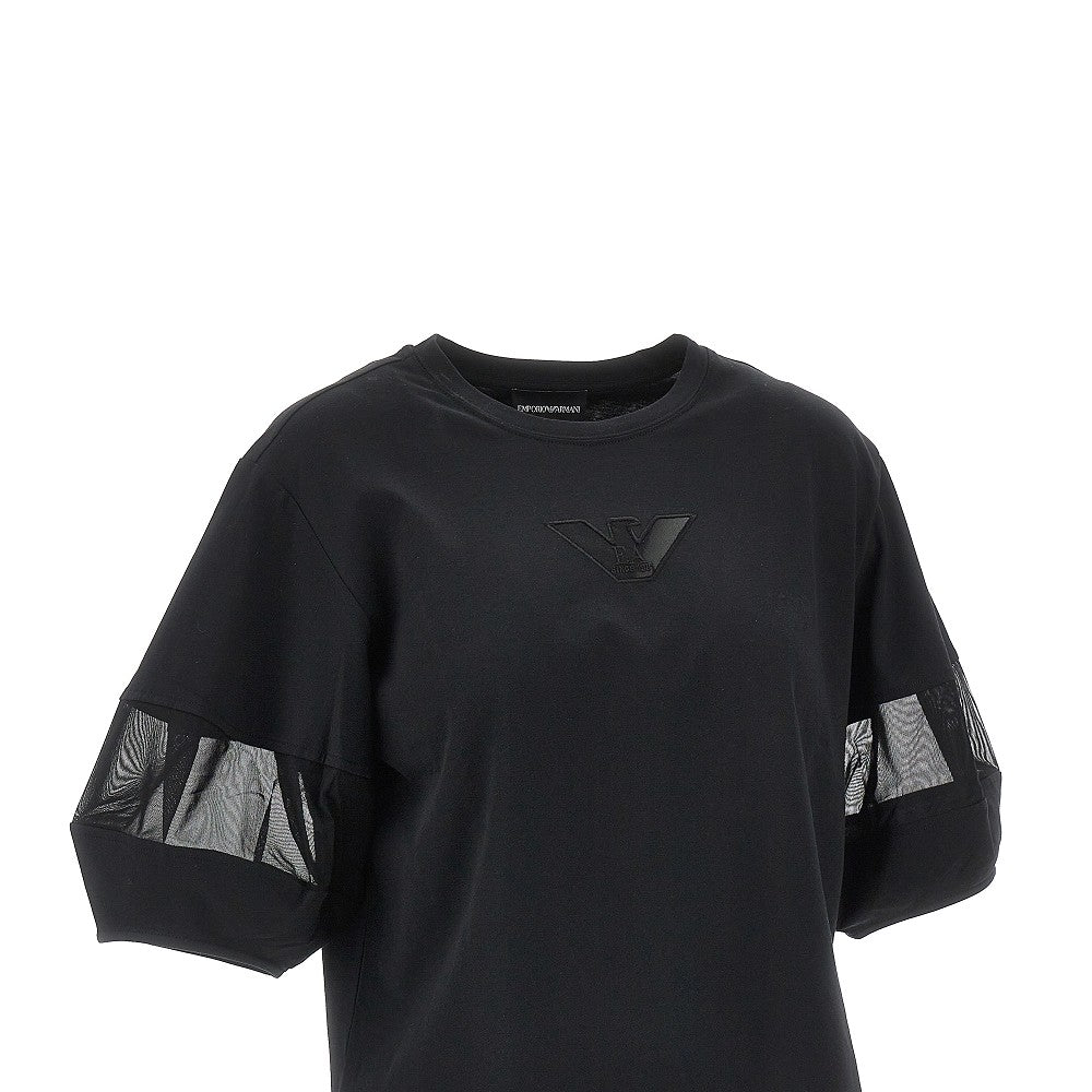 Supima cotton T-shirt with mesh inserts